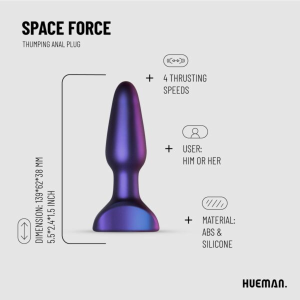 Hueman - Space Force Vibrating & Thrusting Butt Plug - Image 9
