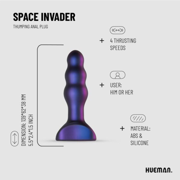 Hueman - Space Invader Vibrating & Thrusting Butt Plug - Image 12