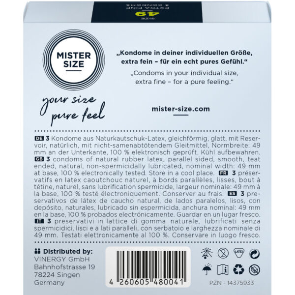 Mister Size – Condoms Size S 49 MM - 3 Units - Image 3