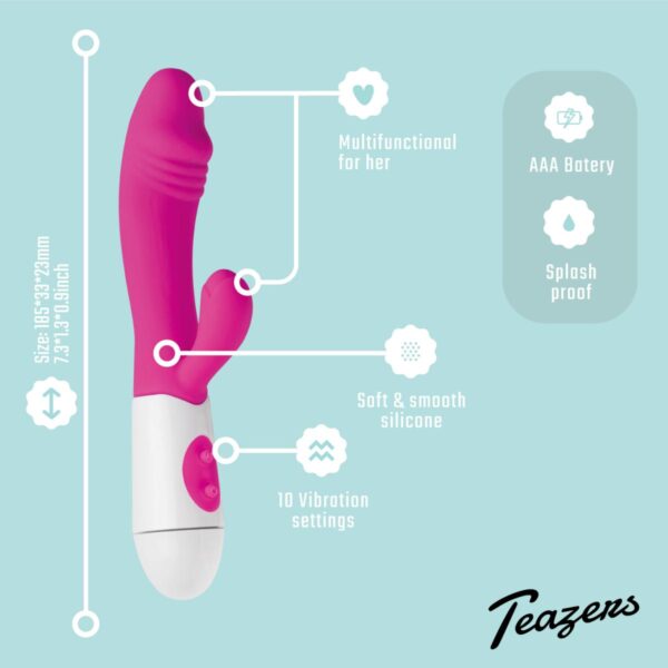 Teazers - Realistic Rabbit Vibrator Pink - Image 10