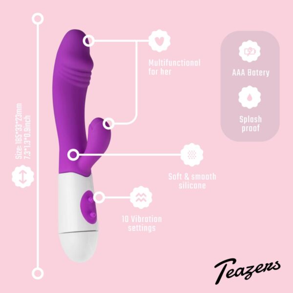 Teazers - Realistic Rabbit Vibrator Purple - Image 12