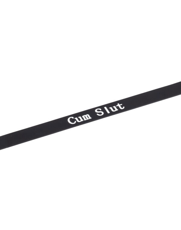 Rimba - Collar with Inscription Cum Slut - Black & White - Image 4