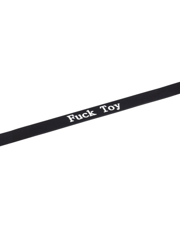 Rimba - Collar with Inscription Fuck Toy - Black & White - Image 4
