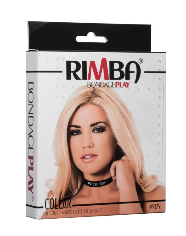 Rimba - Collar with Inscription Fuck Toy - Black & White - Image 11