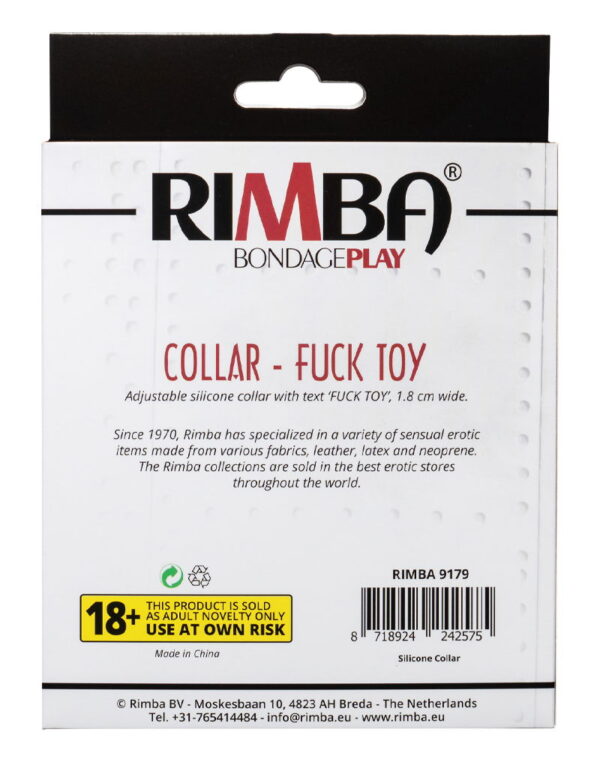 Rimba - Collar with Inscription Fuck Toy - Black & White - Image 10