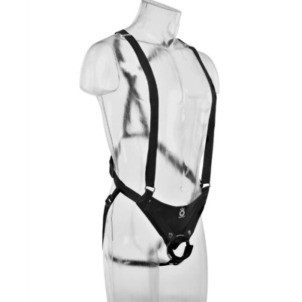 King Cock - 11 Inch Hollow Strap-On Suspender System Flesh - Image 4