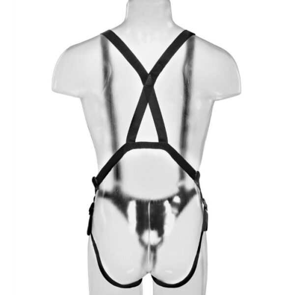 King Cock - 11 Inch Hollow Strap-On Suspender System Flesh - Image 5