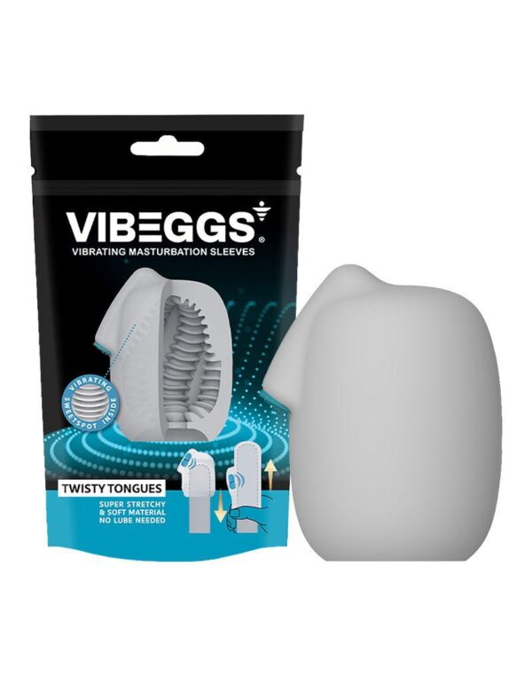 Vibeggs - Twisty Tongues Vibrating Masturbation Sleeve White