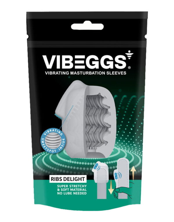 Vibeggs - Ribs Delight Vibrating Masturbation Sleeve White - Image 12