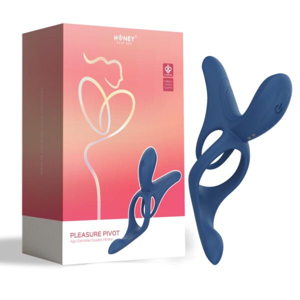 HoneyPlayBox – Pleasure Pivot App-Controlled Couples Vibrator Blue - Image 6