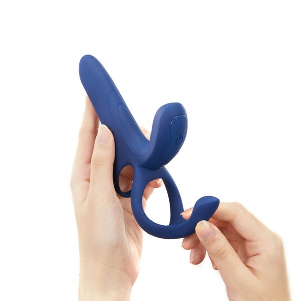 HoneyPlayBox – Pleasure Pivot App-Controlled Couples Vibrator Blue - Image 3