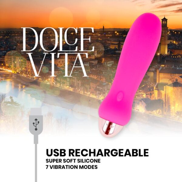 Dolce Vita - Pink Five Rechargeable 7 Speed Vibrator - Image 2