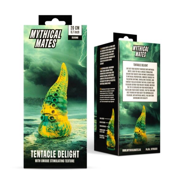 Mythical Mates - Tentacle Delight Green & Yellow 8.7 Inch Dildo - Image 12