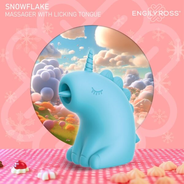 Engily Ross - Snowflake Unicorn Massager with Licking Tongue Blue - Image 8