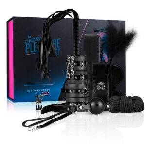 Secret Pleasure Chest – Black Fantasy Bondage Set