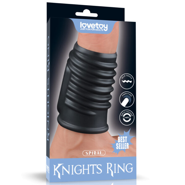 Lovetoy - Spiral Knights Vibrating Cock Ring Black
