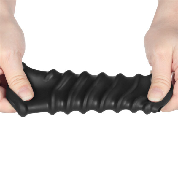 Lovetoy - Spiral Knights Vibrating Cock Ring Black - Image 4