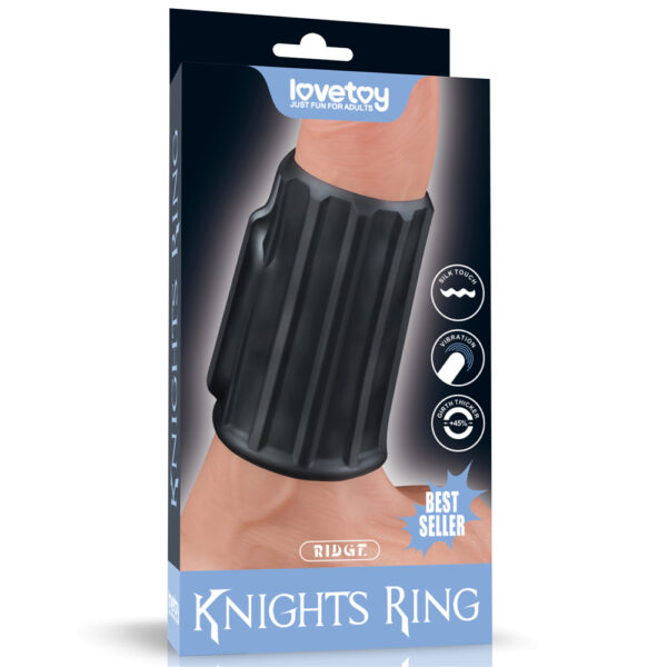 Lovetoy - Ridge Knights Vibrating Cock Ring Black
