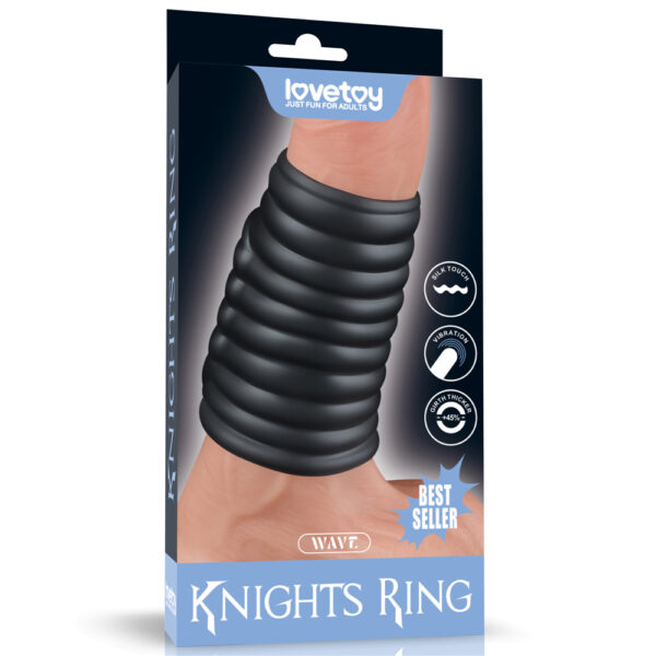 Lovetoy - Wave Knights Vibrating Cock Ring Black