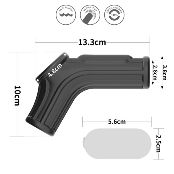 Lovetoy - Vibrating Ridge Knights Cock Ring with Scrotum Sleeve Black - Image 4