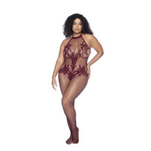 Mapalé - Halter & Crotchless Floral Bodystocking Cherry OSX