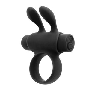 S Pleasures - Rabbit Cock Ring Rechargeable Black