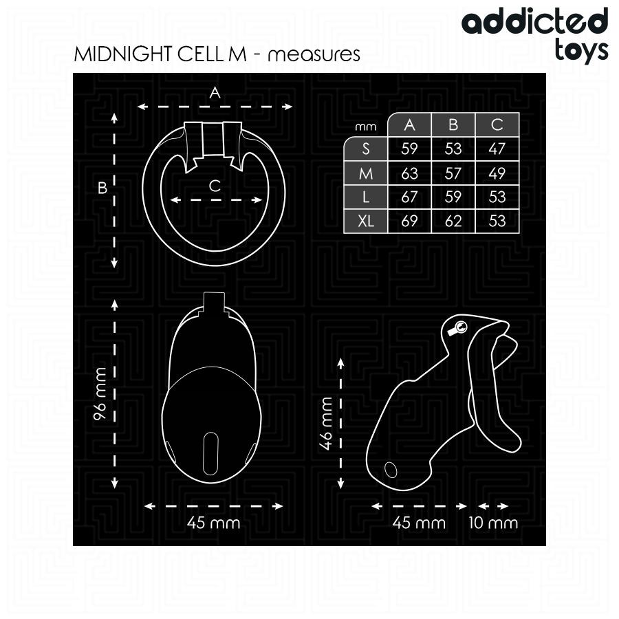 Addicted Toys - Midnight Cell Penis Cage M 4.2 CM - Image 5