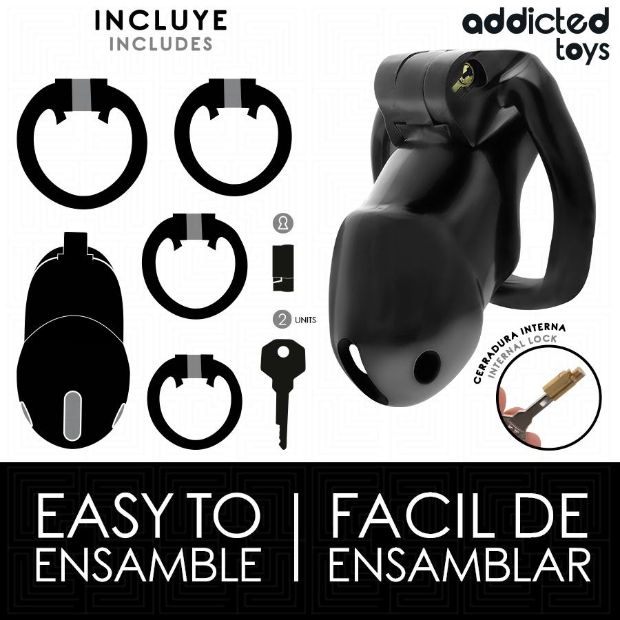 Addicted Toys - Midnight Cell Penis Cage M 4.2 CM - Image 4