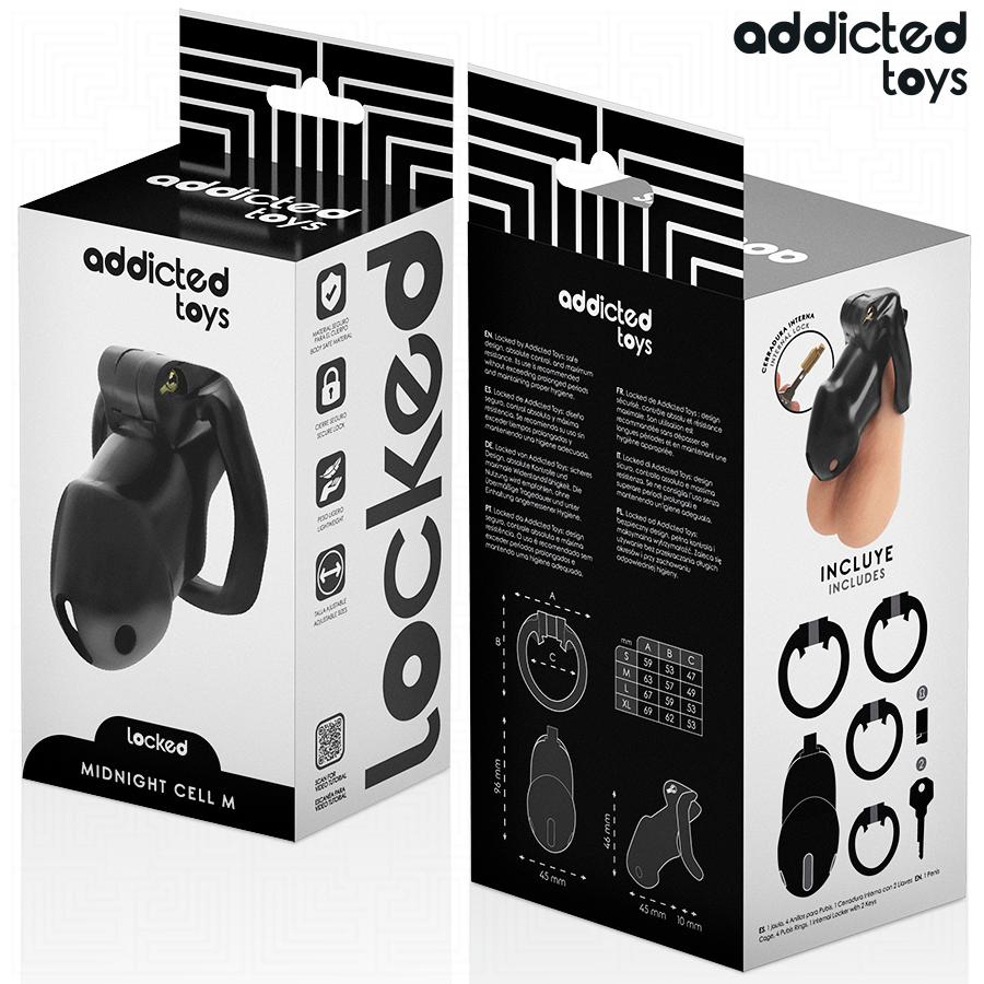 Addicted Toys - Midnight Cell Penis Cage M 4.2 CM - Image 7