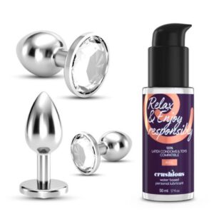 Bijou – Anal Wet Train Trio 3 Jewel Butt Plugs Clear