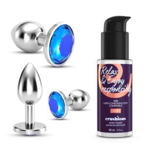 Bijou – Anal Wet Train Trio 3 Jewel Butt Plugs Blue