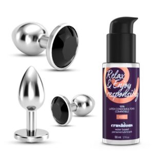 Bijou – Anal Wet Train Trio 3 Jewel Butt Plugs Black
