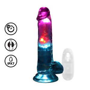 RealRock - Realistic LED 7 Inch Remote Dildo With Balls