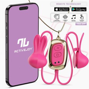 IntoYou - Tickly App Control Nipple Clamps & Necklace Pink