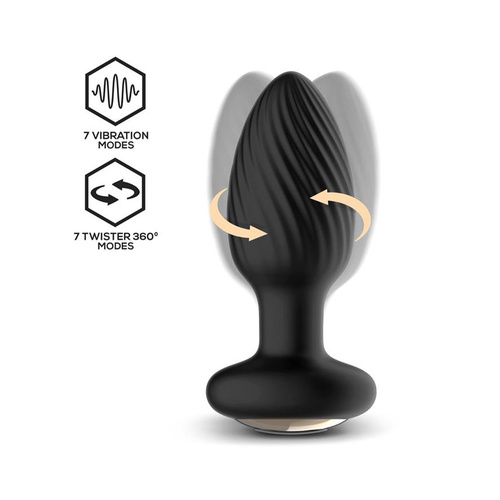 IntoYou - Drago Remote Vibrating Butt Plug 360° Twister Black - Image 3