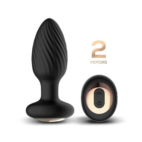 IntoYou - Drago Remote Vibrating Butt Plug 360° Twister Black - Image 2