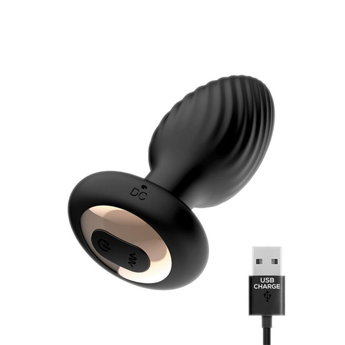 IntoYou - Drago Remote Vibrating Butt Plug 360° Twister Black - Image 5