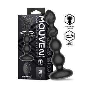 IntoYou - Mouve Dual Motor Remote Waving & Vibration Butt Plug Black