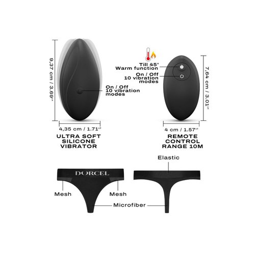 Dorcel - Discreet Vibe Panty Vibrator Set Black Medium - Image 5