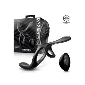 Intoyou - Daxer Girth Gainer Remote Vibrating Double Cockring Black