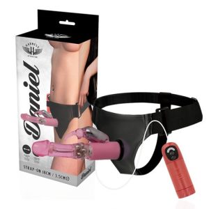 Harness Attraction - Daniel 7 Inch Rotating and Vibrating Strap On Pink