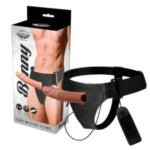 Harness Attraction - Benny 6 Inch Vibrating Hollow Strap On Remote Control Flesh