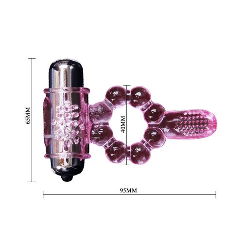 Baile For Him - Silicone Ring 10 Tongue Rhythms Pink