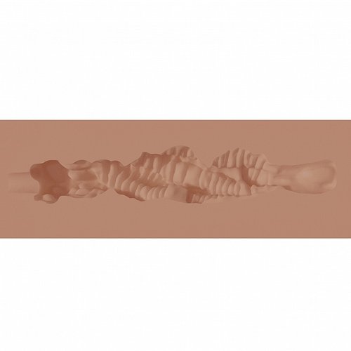 Tan-coloured XKIN Raw The Grip Blowjob Masturbator shown upright against a white background, displaying the compact TPE sleeve with realistic mouth opening.