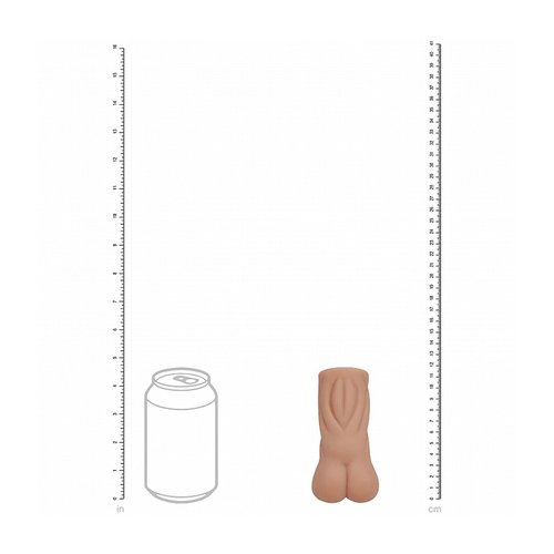 Tan XKIN Career Girls Naughty Nurse Trixie Masturbator shown upright against a white background, displaying the compact TPE sleeve with realistic vaginal opening.