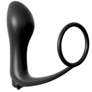 Anal Fantasy Elite Collection - Ass-Gasm Cockring Vibrator Plug Black