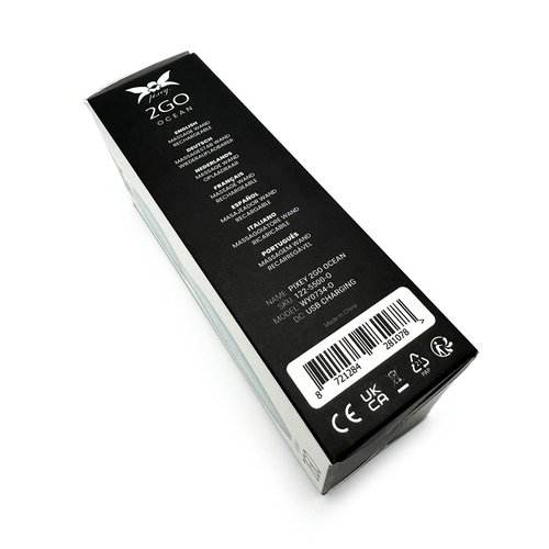 Ocean blue Pixey Powerful Mini 2GO Wand Vibrator shown upright against a white background, displaying the compact silicone body and rounded stimulation head.